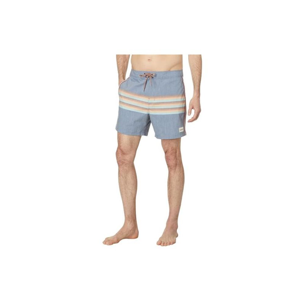 Hurley Mens Striped 16'' Swim Bottom Board Shorts, NWT